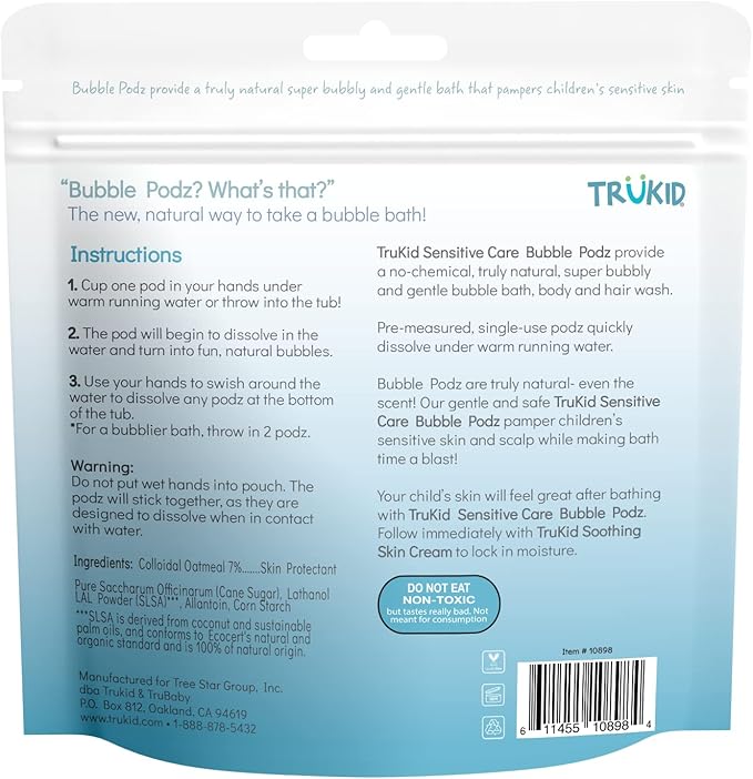 TruKid Bubble Podz Bubble Bath for Kids, & Babies, NEA-Accepted for Eczema - Image 9