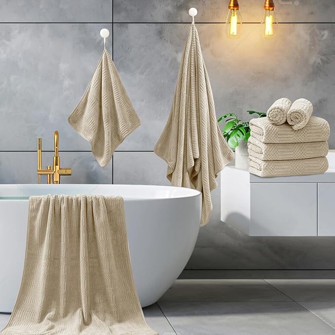 8 Piece Bath Towel Set-2 Oversized Bath Sheets, 2 Hand Towels, 4 - Image 5