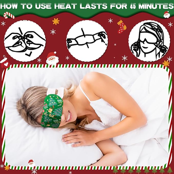 Bonuci 60 Pcs Christmas Steam Eye Masks Bulk - Image 4