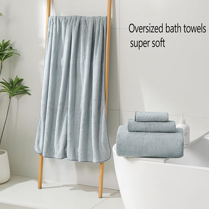 YTYC 29x59 Inch Extra Large Bath Towels Set of 6 Quick Dry Super Soft - Image 3