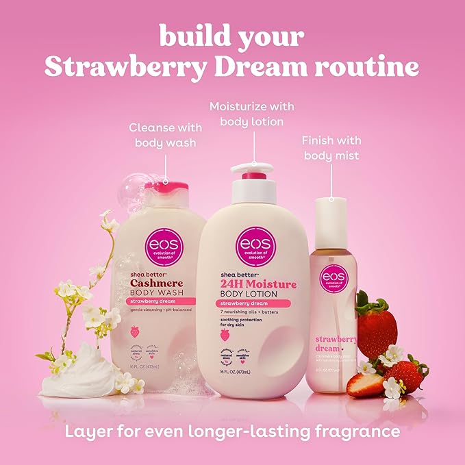 eos Cashmere Body Wash – Strawberry Dreams, Moisturizing Body Wash, Creamy Gel - Image 7