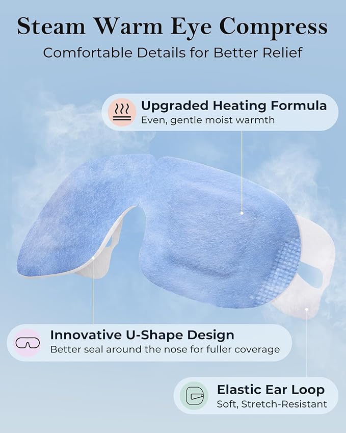 16 Pack Steam Eye Mask for Dry Eyes: Self-Heating Warm Compress for Stye Relief - Image 8