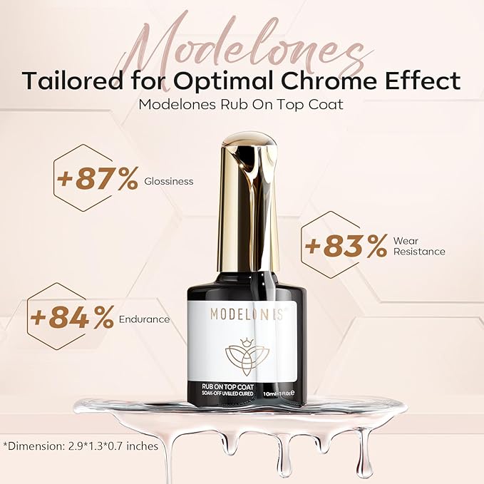 modelones Gel Top Coat for Chrome Nail Powder - Image 4
