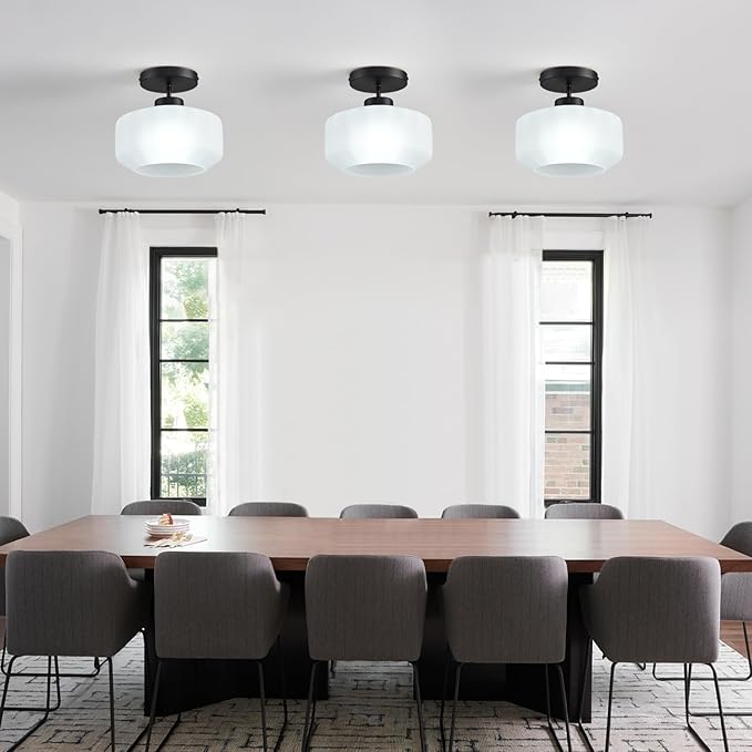 Industrial Black Matte Light Fixtures Ceiling Mount, - Image 8