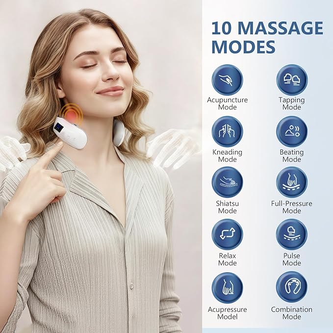 Neck Massager with Heat, Portable Cordless Neck Massager, Best Gifts - Image 6