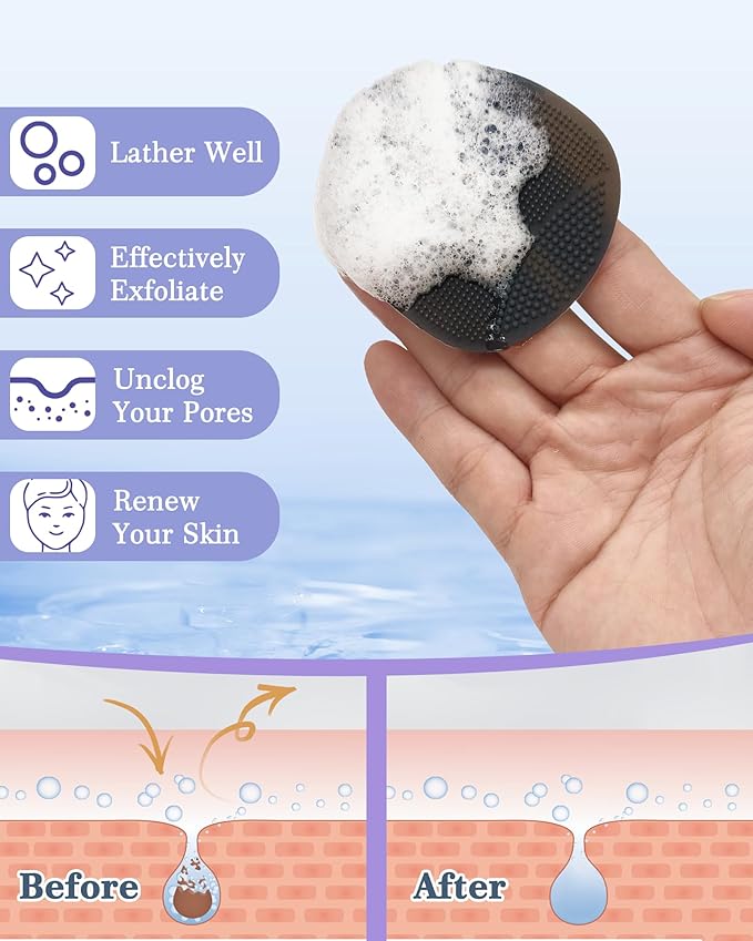 Manmihealth Silicone Back Scrubber & Soft Bath Glove, Silicone Scalp Massager - Image 7