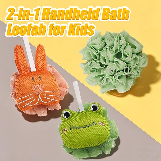 Kids Loofah, Cute Cartoon Animal Kids Bath Sponge - Image 7