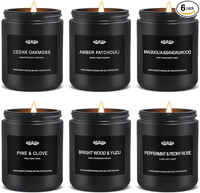 6 Pack Candles for Home Scented Aromatherapy Candles Gifts Set for Men by JXDLSQCandlesGiftsSets