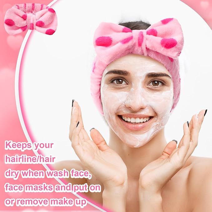 Tigeen 52 Pieces Spa Headband for Washing Face Bulk Soft Coral Fleece Skincare - Image 6