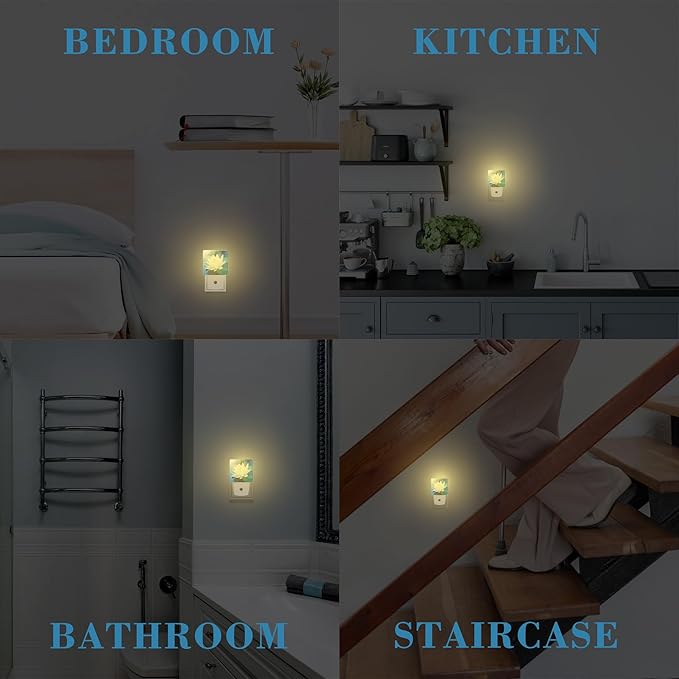 Night Light Plug into Wall White Lotus Flowers Night Light - Image 7