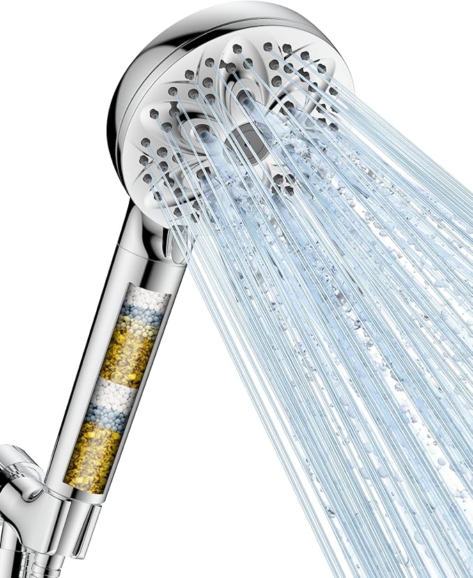 6-Setting Filtered Handheld Shower Head, JDO High Pressure Shower Head by JDO