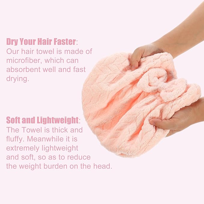 VOCOSTE Diamond Shape Hair Drying Towel Dry Cap, Quick Drying, Lightweight - Image 3