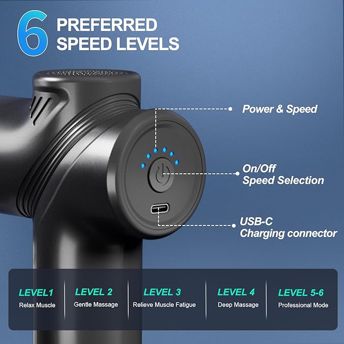 LEERCON Massage Gun Deep Tissue Electric Massagers Mini Massage Gun Travel - Image 3