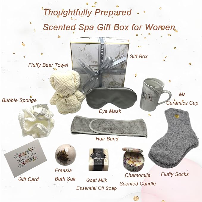 Spa Gift Baskets for Women, Luxury Self Care Gifts for Mom, Get Well Soon Gifts - Image 2
