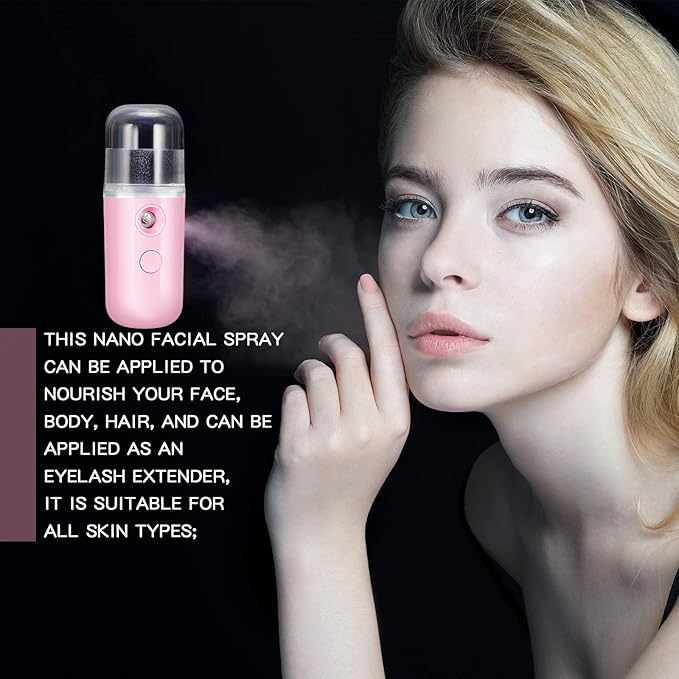 Honoson 2 Pack Nano Facial Mister Spray Bottle Handheld Humidifier Portable - Image 6