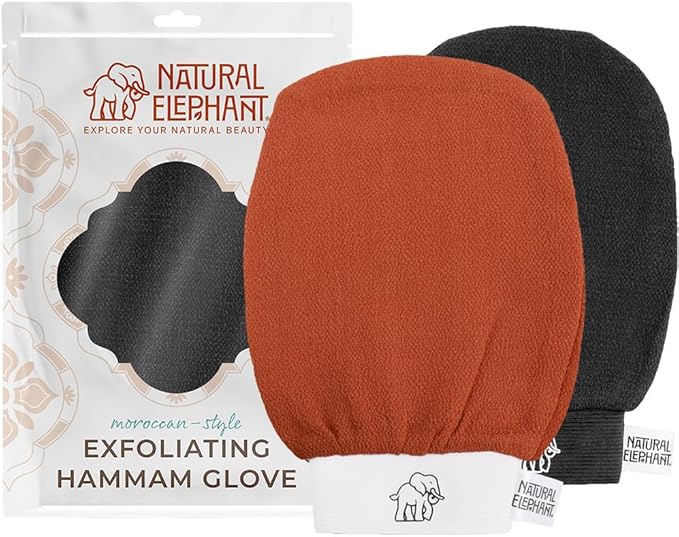 Natural Elephant Exfoliating Hammam Glove | Authentic Moroccan Kessa Body Scrub by NaturalElephant