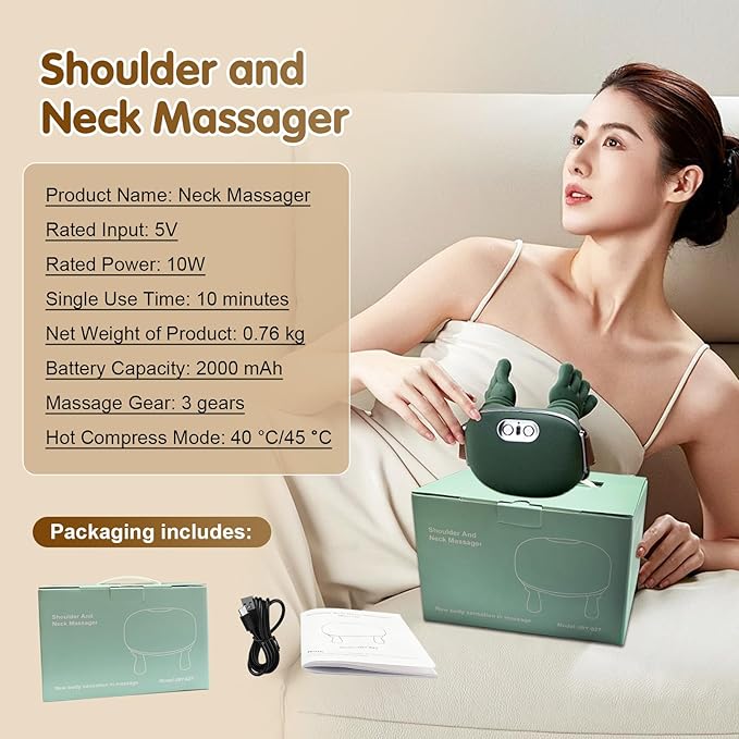 Siasoo Neck Massager With Heat-Wireless Portable Shiatsu Neck and Shoulder Deep - Image 7