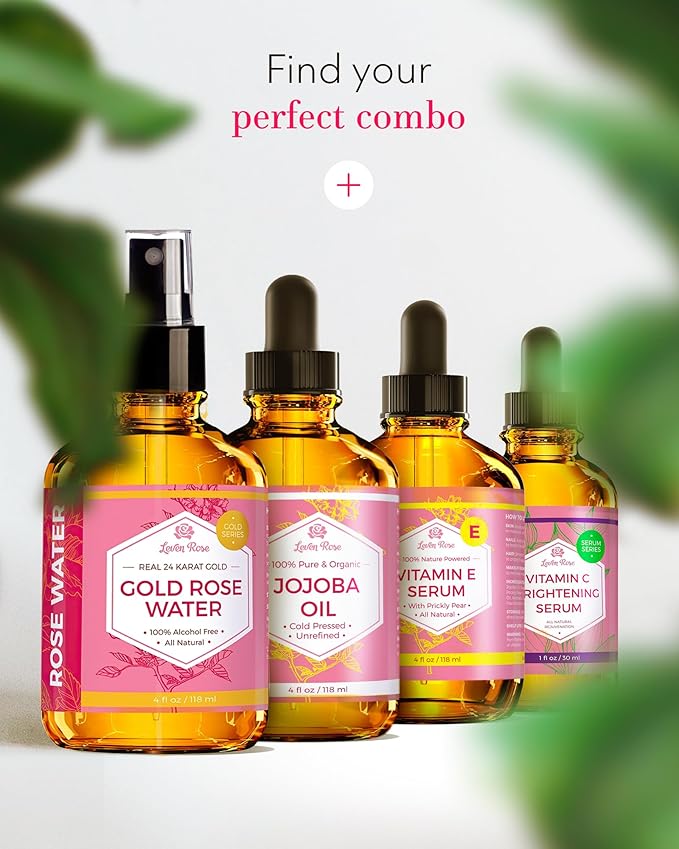 24 Karat Gold Rose Water Toner by Leven Rose Natural Moroccan 24K Rosewater - Image 6