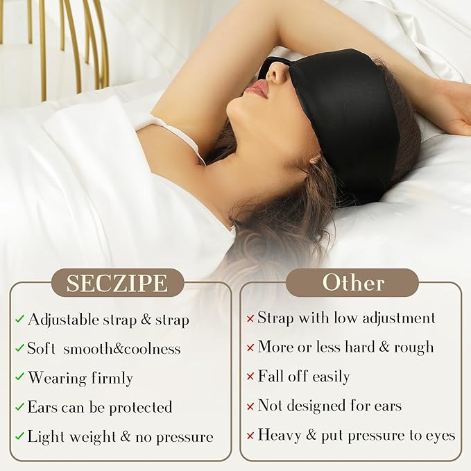 SECZIPE 100% Mulberry Silk Sleep Mask Eye Mask - Image 7