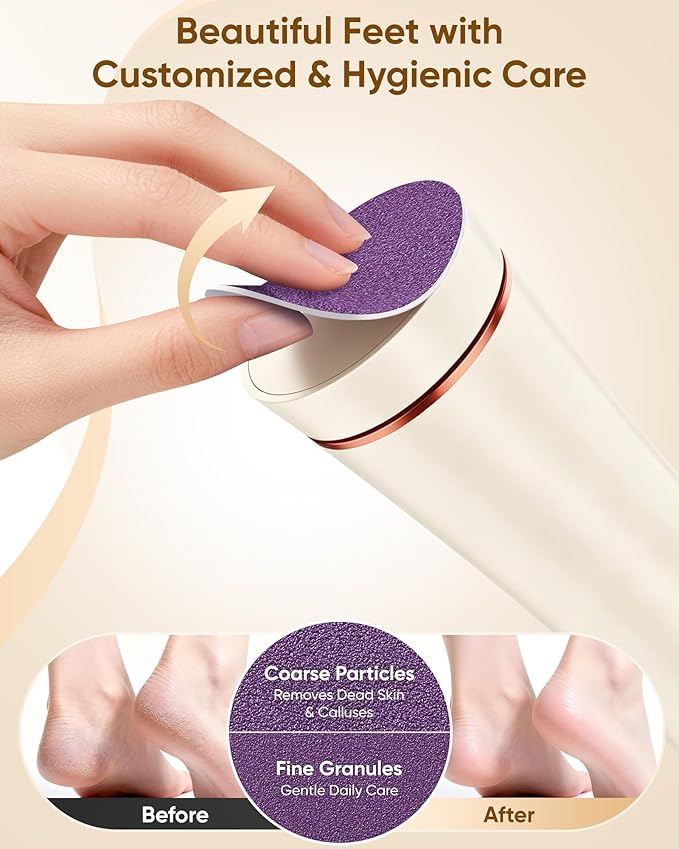 Electric Foot Callus Remover, 3-Speed Rechargeable Cordless Electronic Foot File - Image 6