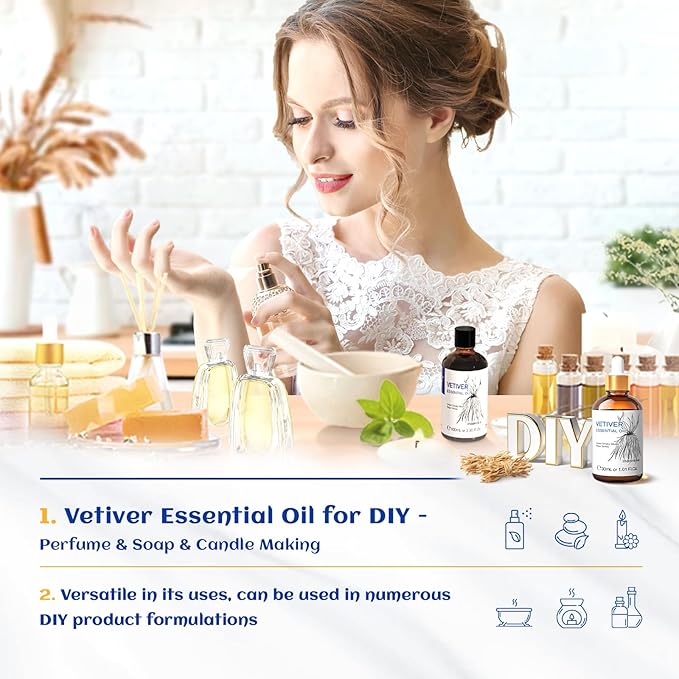 HIQILI 1 Fl Oz Vetiver Essential Oil, 100% Pure Natural - Image 4