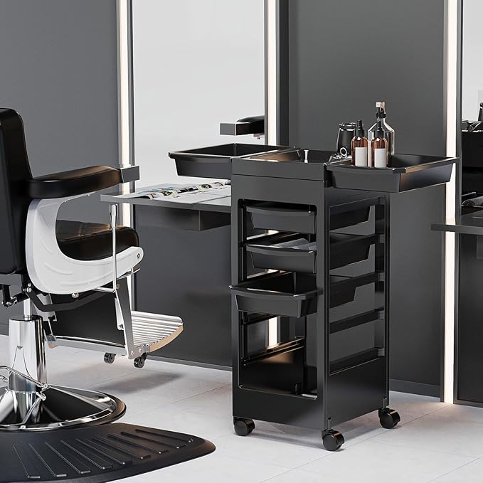OmySalon Salon Cart for Hair Stylist Black - Image 2