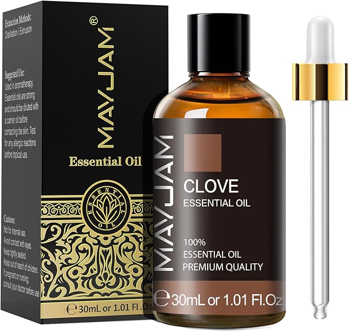 MAYJAM Clove Bud Essential Oil, Premium Pure Essential Oils, 1.01FL.OZ Clove by MAYJAM
