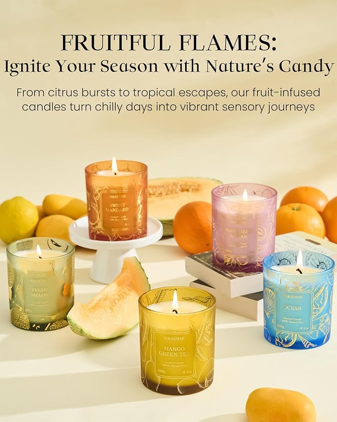 M&SENSE Plum Berry Wood Scented Vegan Soy Candles, Naturally Scented No Toxin - Image 8