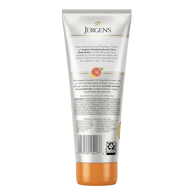 Jergens Sweet Citrus Body Butter, Hand and Body Lotion, Moisturizer - Image 8