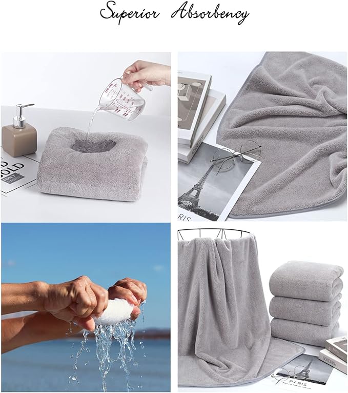 Lumimi Towels 6 Piece Soft Microfiber Bath Towel Set Salon Gym Yoga Travel - Image 6