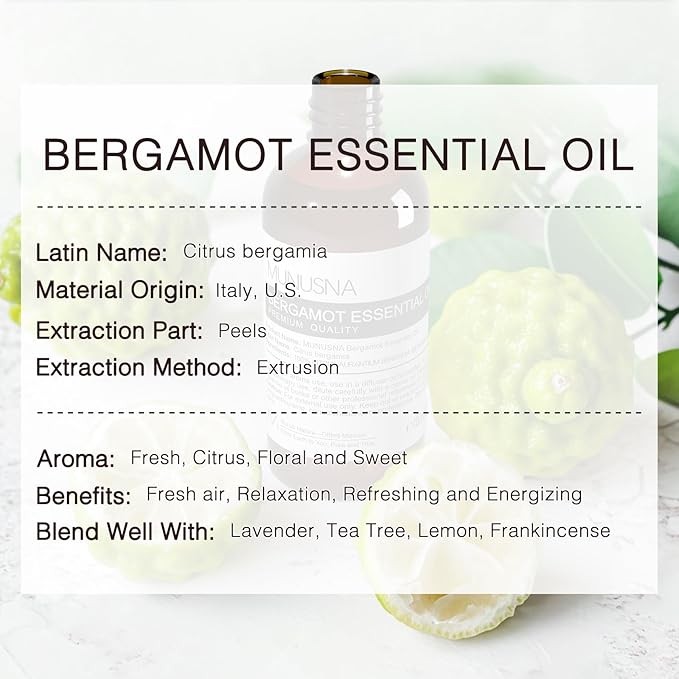 Bergamot Essential Oil 100ML, 100% Pure Natural Bergamot Oil Premium Grade - Image 3