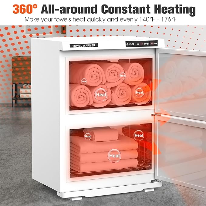 Kikihouse Hot Towel Warmer, 32L Large Capacity Hot Towel Cabinet, Facial Towel - Image 2