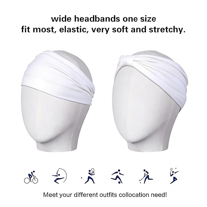 2 Pack White Wide Headbands for Women - Image 7