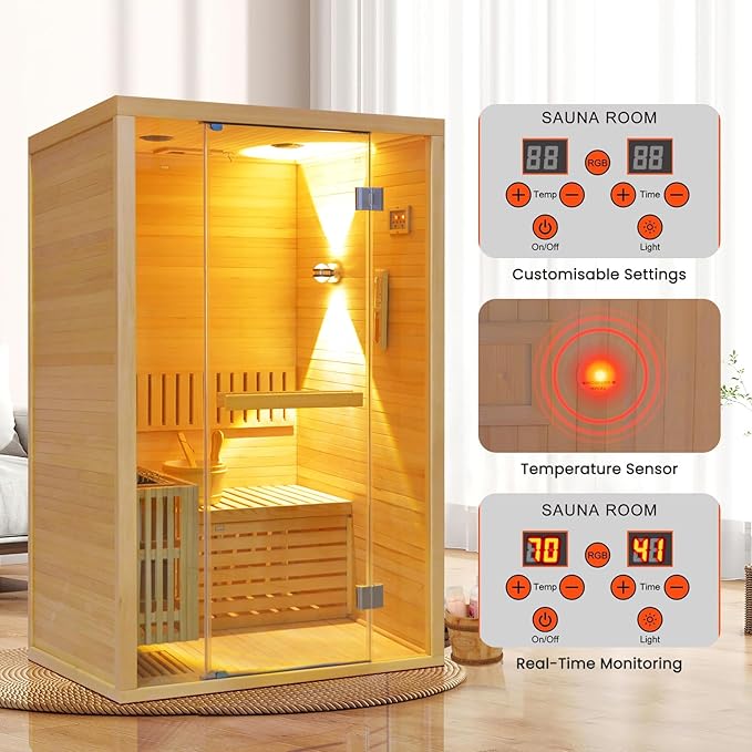 OUTEXER Traditional Steam Sauna Home Spa Room - Image 6