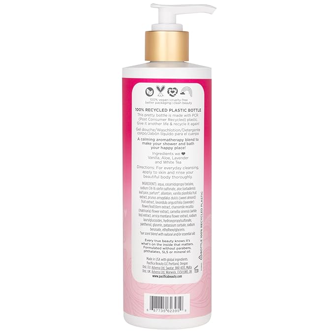 Pacifica Island Vanilla Body Wash Aloe + Hyaluronic Acid, Daily Cleansing - Image 15