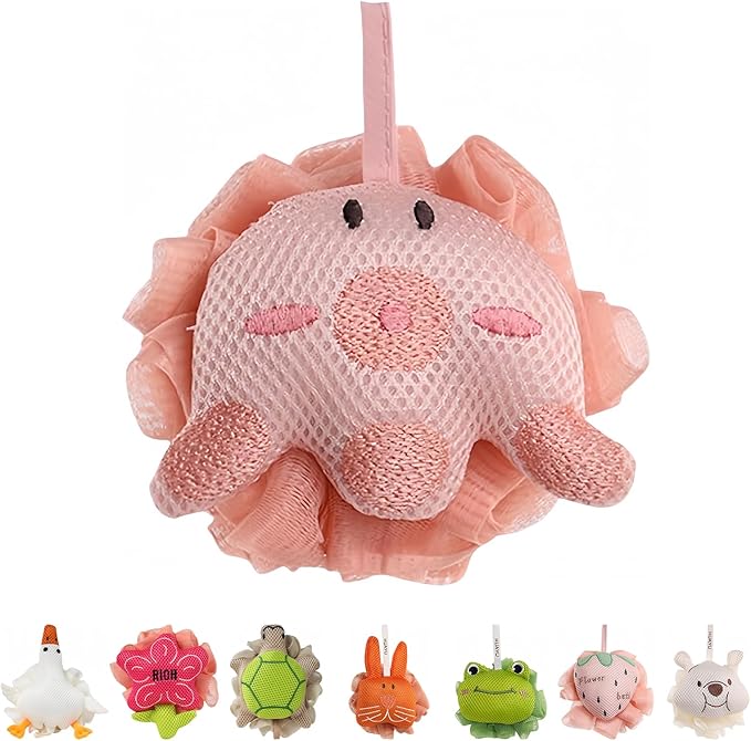 Kids Loofah, Cute Cartoon Animal Kids Bath Sponge by Taolivingmart