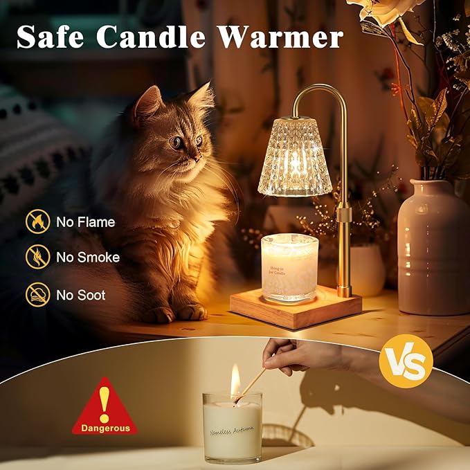Hong-in Crystal Adjustable Height Candle Warmer Lamp - Image 5