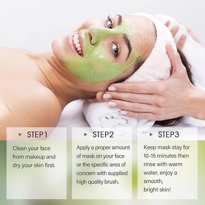 SHVYOG Green Tea Face Mask, Antioxidant Green Tea Clay Mask - Image 6