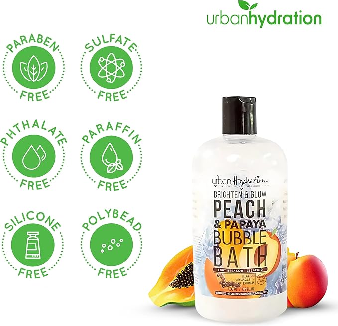 Urban Hydration Peach & Papaya Bubble Bath – Foaming Bubble Bath - Image 2