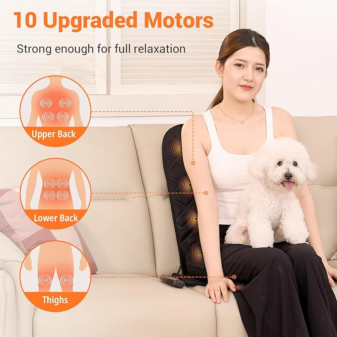 CARSHION 10 Vibrating Massage Nodes Back Massager Chair Pad - Image 4