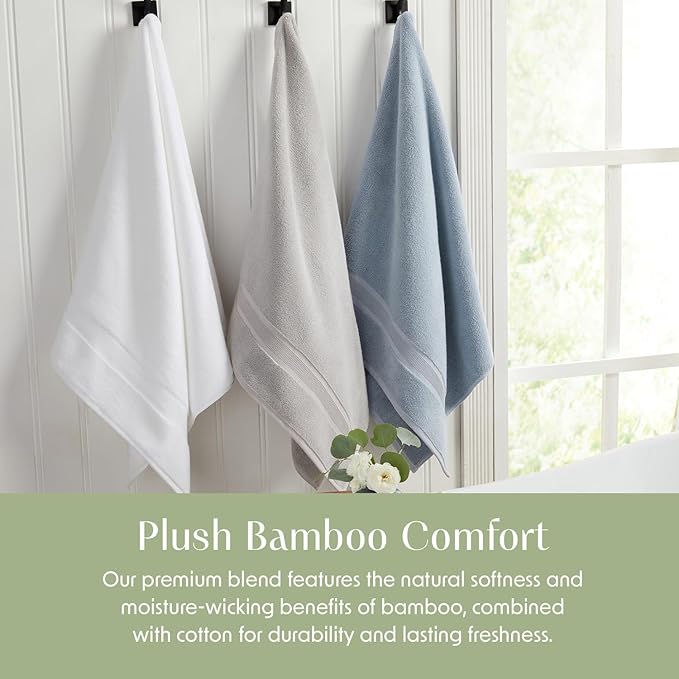 Springtree Home Luxury Bamboo Rayon Bath Towel Set of 4 | 35% Bamboo Rayon - Image 5