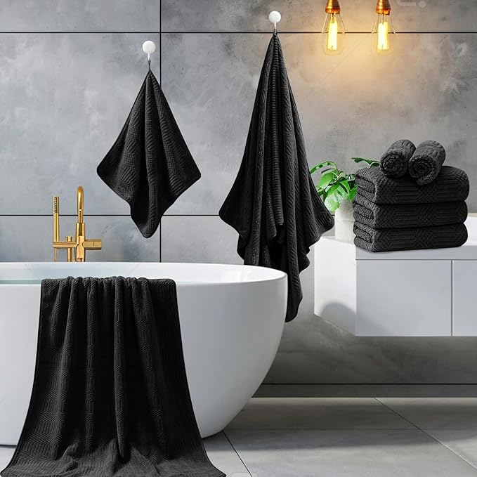 8 Piece Bath Towel Set-2 Oversized Bath Sheets, 2 Hand Towels, 4 - Image 5