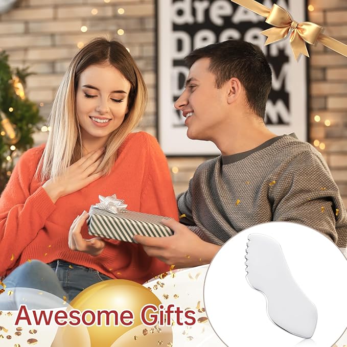 Stainless Steel Gua Sha Facial Tools, Face Comb & Massager Metal Gua sha Tool - Image 6