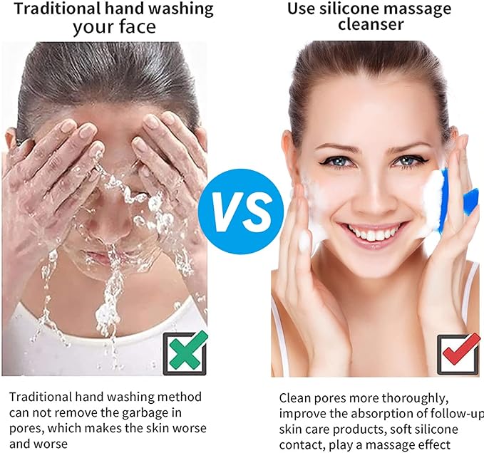Silicone Face Scrubber for Men Facial Cleansing Brush Silicone Face Wash Brush - Image 4