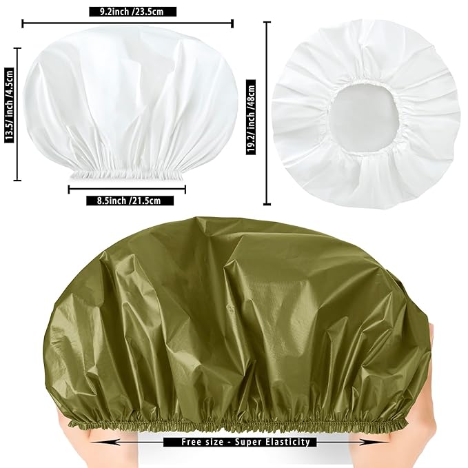 Extra Large Shower Cap 2 PCS Waterproof Shower Caps - Image 3