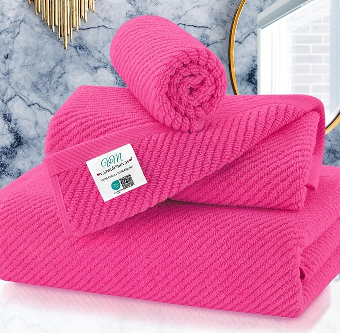 Hot Pink Towels for Bathroom by VOOVAMOVAS