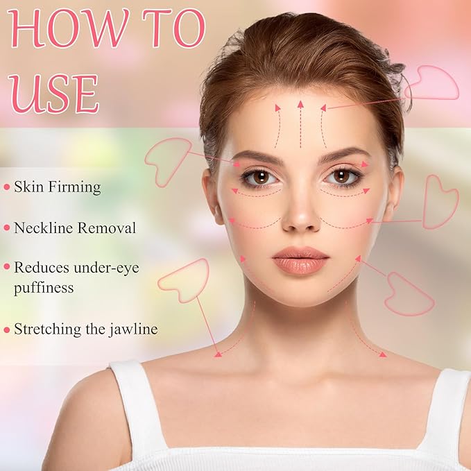 Sherr 48 Pcs Gua Sha Facial Tool Resin Gua Sha Massage Tool Heart Shaped Facial - Image 6