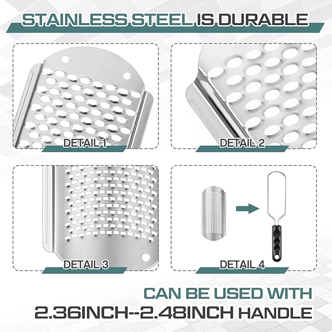 Moxweyeni 12 Pack Silver Foot File Callus Remover Replacement Blades Metal File - Image 3