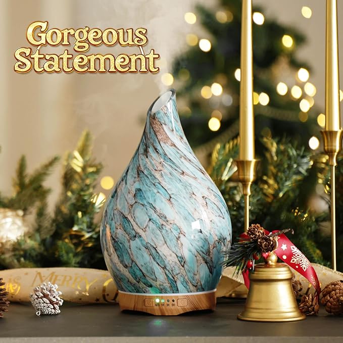 Porseme 280ml Glass Essential Oil Diffuser Aromatherapy Ultrasonic Cool Mist - Image 4