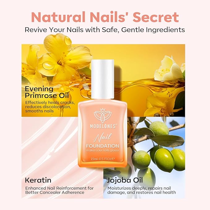 modelones Nail Strengthener and Growth Jelly Nude Pink Nail Polish Nail - Image 5